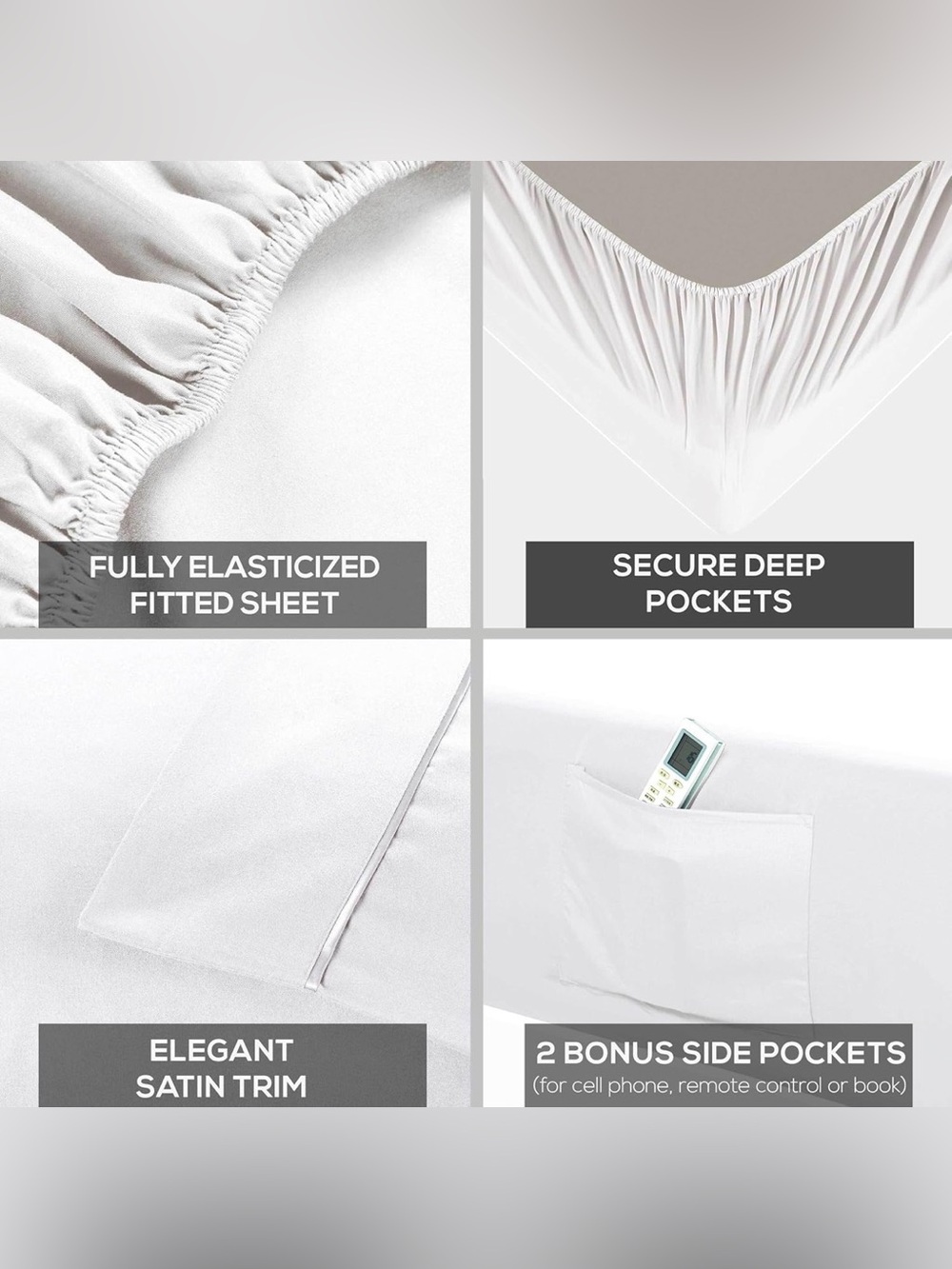 6 Piece Queen Bed Sheets Set – Ultratemp Cooling Technology, Oeko-TEX Certified - Picture 5 of 10